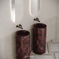 Circolo Freestanding Basin - Rosso Levanto Marble